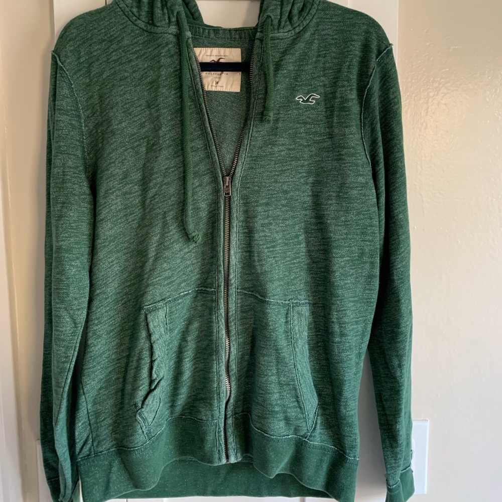 Hollister zip up hoodie. Size medium. Heather green. Size Medium.